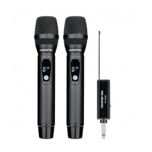 TAKSTAR TS-K302, BEVIELIŲ MIKROFONŲ SISTEMA DAŽNIŲ JUOSTA: 70 HZ–18 KHZ, BATERIJA: 3,7 V / 1200 MAH,  ~25 METRAI (ATVIROJE ERDVĖJE) 