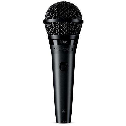 SHURE PGA58, KARDIOIDINIS DINAMINIS VOKALINIS MIKROFONAS JAUTRUMAS ESANT 1 KHZ, ATVIROS GRANDINĖS ĮTAMPA -55 DBV/PA¹ (1,79 MV), DAŽNIŲ JUOSTA: 50- 16, 000 HZ 