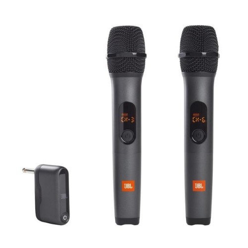 JBL WIRELESS MICROPHONE SET BELAIDŽIŲ MIKROFONŲ RINKINYS VEIKIMO LAIKAS IKI 6 VAL., ĮKROVIMO LAIKAS 3 VAL., VEIKIMO ATSTUMAS IKI 10 M 