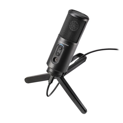 AUDIO-TECHNICA ATR2500X-USB KARDIOIDINIS KONDENSERINIS USB MIKROFONAS DAŽNIŲ JUOSTA 30 – 15,000 HZ, SAMPLINGO DAŽNIS 44.1 KHZ/48 KHZ/96 KHZ/192 KHZ 