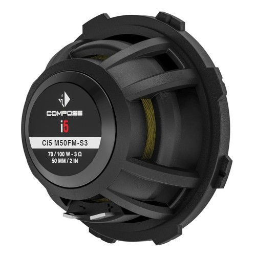 HELIX COMPOSE CI5 M50FM-S3 – AUKŠTOS KLASĖS 50 MM PLAČIAJUOSČIAI GARSIAKALBIAI AUTOMOBILIUI. DAŽNIŲ DIAPAZONAS: 300 HZ - 20,000 HZ. JAUTRUMAS: 89 DB @ 2.83 V / 1M 