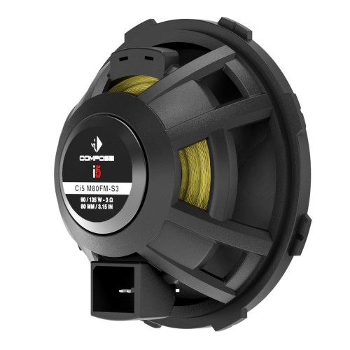 HELIX COMPOSE CI5 M80FM-S3 – AUKŠTOS KLASĖS 80 MM VIDUTINIŲ DAŽNIŲ GARSIAKALBIAI AUTOMOBILIUI. DAŽNIŲ DIAPAZONAS: 200 HZ - 6,000 HZ. JAUTRUMAS: 92 DB @ 2.83 V / 1M 