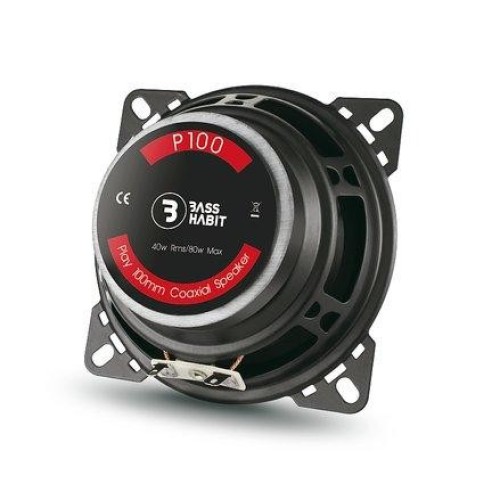 BASS HABIT P100, KOAKSALINIAI AUTOMOBILINIAI GARSIAKALBIAI GALIA: 80W, DAŽNIŲ JUOSTA: 104 HZ - 20,000 HZ, JAUTRUMAS: 86 DB 