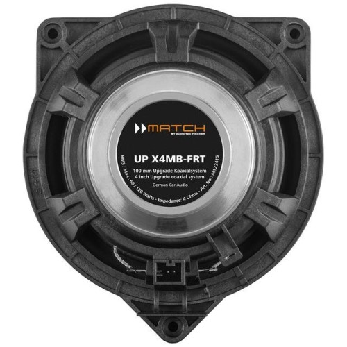 MATCH UP X4MB-FRT KOAKSIALINIS AUTOMOBILINIS GARSIAKALBIS GALIA: 120W, DAŽNIŲ JUOSTA: 90 HZ - 25,000 HZ, JAUTRUMAS: 89 DB 