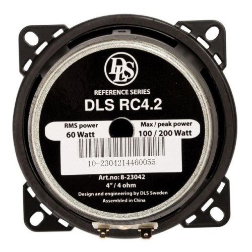 DLS RC4.2 AUTOMOBILINĖ GARSO SISTEMA GALIA:200 W, DAŽNIŲ JUOSTA: 65– 22.000 HZ, JAUTRUMAS: 86 DB (1W/1M) 