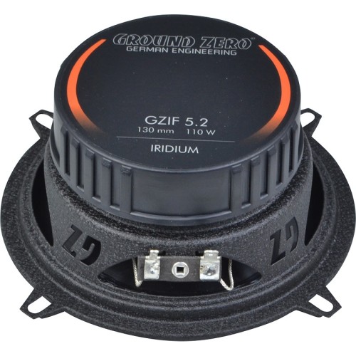 GROUND ZERO GZIF 5.2, AUTOMOBILINIS KOAKSIALINIS GARSIAKALBIS REKOMEND. STIPRINTUVO GALIA: 110 W (PRIE 4 OMŲ), DAŽNIŲ JUOSTA: 60 HZ – 20 KHZ, ŠEŠIAKMPĖS APSAUGINĖS GROTELĖS (PRIDEDAMA PRIE GARSIAKALBIO) 