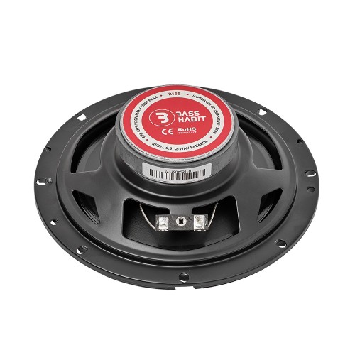 BASS HABIT REBEL R165, KOAKSIALINIAI GARSIAKALBIAI AUTOMOBILIUI, GALIA: 60 W, JAUTRUMAS: 87 DB, DAŽNIO ATSAKAS: 75HZ – 20KHZ, MONTAVIMO GYLIS: 44 MM 