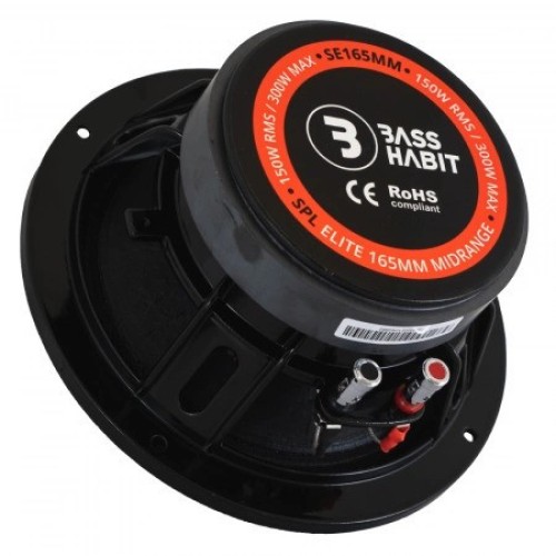 BASS HABIT SPL ELITE SE165M VIDUTINIŲ DAŽNIŲ GARSIAKALBIS GALIA: 150W, DAŽNIŲ JUOSTA: 100-10.000 HZ, VARŽA 4 OMAI 