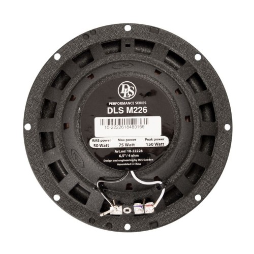 DLS M226 16.5CM KOAKSIALINIAI GARSIAKALBIAI AUTOMOBILIUI, GALIA: 50 W / RMS, DAŽNIŲ JUOSTA: 70 – 18 000 HZ, JAUTRUMAS: 85 DB (1W/1M) 