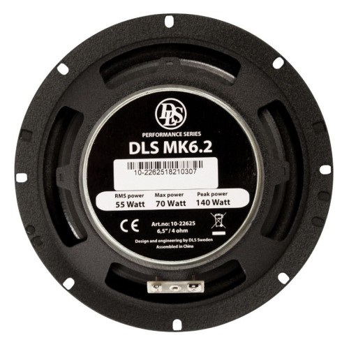 DLS MK6.2 16.5CM KOMPONENTINIŲ GARSIAKALBIŲ RINKINYS AUTOMOBILIUI, GALIA: 55 W / RMS, DAŽNIŲ JUOSTA: 55 – 20 000 HZ, JAUTRUMAS: 89 DB (1W/1M) 