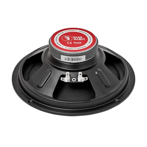 BASS HABIT REBEL SR200M, 20CM VIDUTINIŲ DAŽNIŲ GARSIAKALBIAI AUTOMOBILIUI, GALIA: 60 W, JAUTRUMAS: 92 DB, DAŽNIO ATSAKAS: 95HZ – 10KHZ, MONTAVIMO GYLIS: 70 MM 