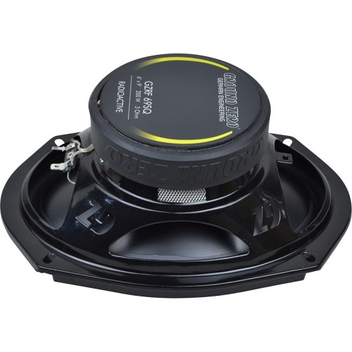 GROUND ZERO GZRF 69SQ, KOAKSIALINĖ AUTOMOBILINĖ GARSIAKALBIO SISTEMA GALIA: 200W (3 OMAI), DAŽNIŲ JUOSTA: 40 HZ – 25 KHZ, NAŠUMAS: 92 DB 
