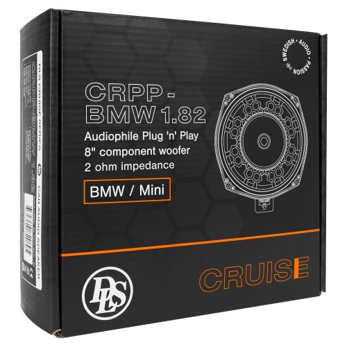 DLS CRUISE CRPP-BMW1.82, AUTOMOBILINIS ŽEMŲ DAŽNIŲ GARSIAKALBIS REKOMEND. STIPRINTUVO GALIA: 120-240W, DAŽNIŲ JUOSTA: 35 – 500 HZ, JAUTRUMAS: 86 DB 