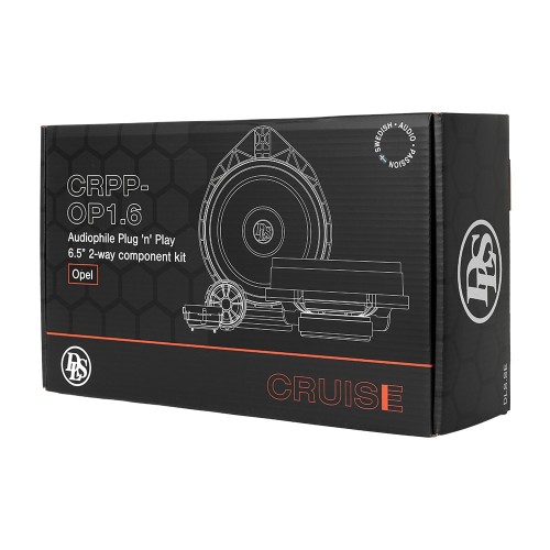 DLS CRUISE CRPP-OP1.6 – 6,5 COLIO (165 MM) KOMPONENTINIS AUTOMOBILINIS GARSIAKALBIŲ KOMPLEKTAS. KOMPLEKTE: 2 × 6,5 COLIŲ (165 MM) WOOFERIAI, 2 × 1 COLIO (25 MM) TWEETERIAI, 2 × KRYŽMINIAI FILTRAI, TVIRTINIMO PRIEDAI. 