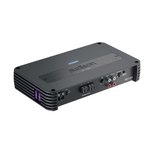 AUDISON SR 1.500 AUTOMOBILINIS GARSO STIPRINTUVAS 1-KANALO MONOBLOKAS IŠĖJIMO GALIA RMS @14.4 VDC, 1% THD 1000 X 1 (1 Ω) 