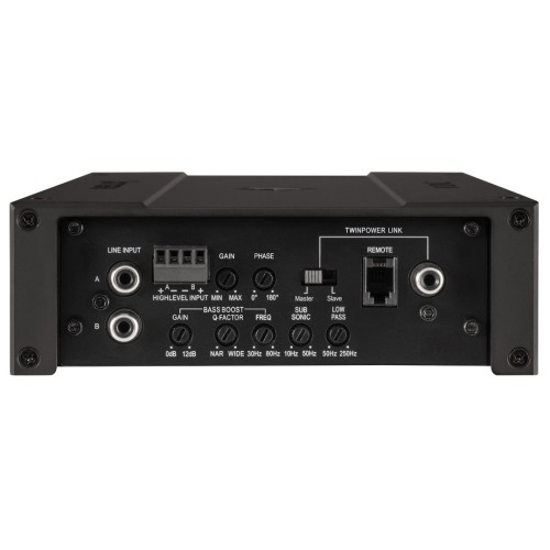 HELIX M ONE X GARSO STIPRINTUVAS AUTOMOBILIUI MONO ŽEMO DAŽNIO GARSIAKALBIUI MAKSIMALI GALIA 1180 WATTS RMS @ 1 OMO, DAŽNIŲ JUOSTA 10 HZ - 250 HZ 