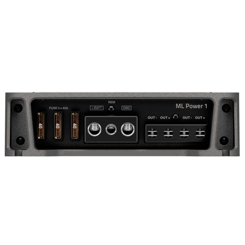 HERTZ ML POWER 1 AUTOMOBILINIS GARSO STIPRINTUVAS GALIA 1 X 600 W X 1 (4Ω) S/N DAŽNIS 105 DB  D KLASĖS STIPRINTUVO TECHNOLOGIJA 