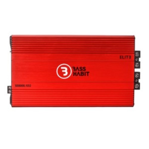 BASS HABIT SPL ELITE 8000.1D2 – AUKŠTOS KLASĖS 1 - KANALO D KLASĖS AUTOMOBILINIS STIPRINTUVAS. DAŽNIŲ DIAPAZONAS: 15 HZ – 20 KHZ, GALIA (RMS):  1 X 8000 W @ 1 Ω,  1 X 4800 W @ 2 Ω,  1 X 2800 W @ 4 Ω 