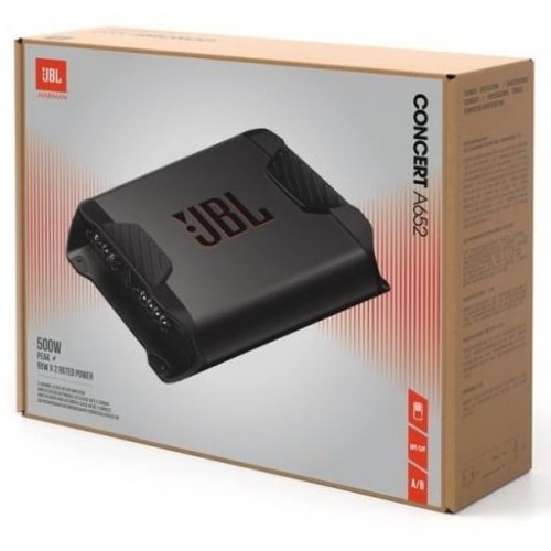 JBL CONCERT A652, AUTOMOBILIS GARSO STIPRINTUVAS GALIA 170W (RMS), DAŽNIŲ JUOSTA: (-3DB): 10HZ – 45KHZ, 2 KANALŲ AB KLASĖS AUTOMOBILINIS STIPRINTUVAS 