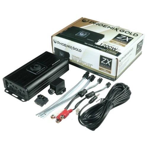 ​PHOENIX GOLD ZXM600.3 - KOMPAKTIŠKAS 3 KANALŲ AUTOMOBILINIS STIPRINTUVAS. GALIA:  2 × 75 W RMS + 1 × 230 W RMS PRIE 4 Ω.  2 × 125 W RMS + 1 × 350 W RMS PRIE 2 Ω​. 