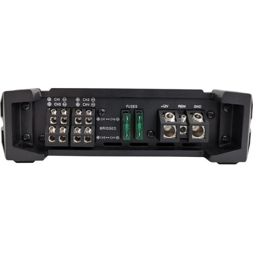 GROUND ZERO GZFA 4.150, AUTOMOBILINIS GARSO STIPRINTUVAS GALIA (RMS) @ 2 Ω: 4X 125 W (1% THD+N)., DAŽNIŲ DIAPAZONAS: 15 HZ - 22 KHZ 