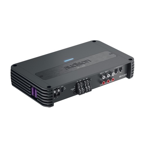 AUDISON SR 4.500 4-RIŲ KANALŲ AUTOMOBILINIS GARSO STIPRINTUVAS GALIA 130 W X 4 @ 4Ω (RMS) @14.4 VDC, 1% THD 