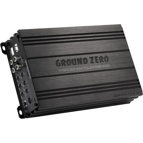 GROUND ZERO GZHA MINI FOUR 24V 4-RIŲ KANALŲ AUTOMOBILINIS GARSO STIPRINTUVAS GALIA 4X 130 W RMS, DAŽNIŲ JUOSTA 5 HZ – 38 KHZ 