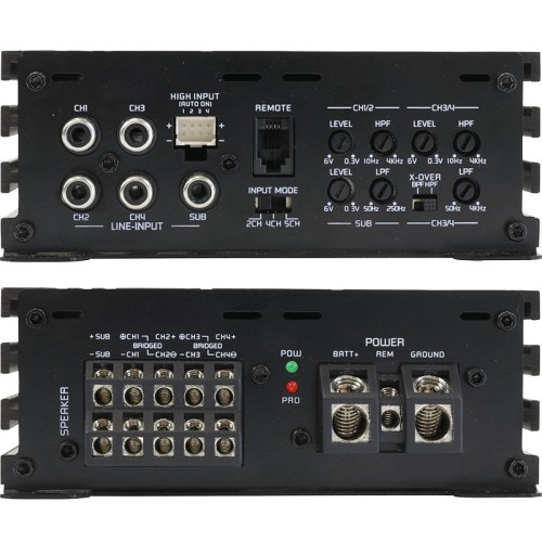 GROUND ZERO GZHA MINI FIVE 5-KANALŲ KOMPAKTIŠKAS D KLASĖS STIPRINTUVAS MAKSIMALI GALIA 1200W, DAŽNIŲ JUOSTA 5 HZ – 38 KHZ 
