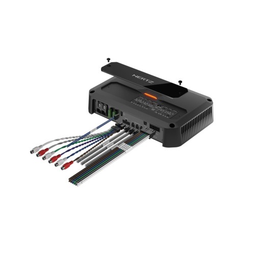 HERTZ CENTO POWER CP 5.1K – PENKIŲ KANALŲ D KLASĖS AUTOMOBILINIS STIPRINTUVAS. GALIA (RMS):  PRIE 4 Ω: 80 W X 4 + 330 W X 1​,  PRIE 2 Ω: 130 W X 4 + 510 W X 1,​  TILTINIU REŽIMU (BRIDGE MODE) PRIE 4 Ω: 260 W X 2​.  DAŽNIŲ DIAPAZONAS: 10 HZ – 41 KHZ (-3 DB