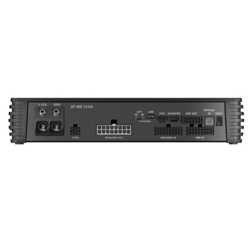 AUDISON AF M8.14 BIT, DSP STIPRINTUVAS GALIA: 8 X 140W- 4Ω, AUDISON D-CLASS TECHNOLOGIJA (D- KLASĖS STIPRINTUVAS), DSP VEIKIA 24 BITŲ/96 KHZ DAŽNIU IR IŠPLĖSTA GARSO JUOSTA IKI 40 KHZ 
