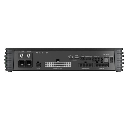 AUDISON AF M12.14 BIT, AUTOMOBILINIS GARSO STIPRINTUVAS GALIA: 12 X  90W @ 2Ω, IŠKRAIPYMAI - THD+N @ 1 KHZ, 4Ω, 70% RATED POWER: 0.03%, PRALAIDUMAS: 10 HZ ÷ 42 KHZ 