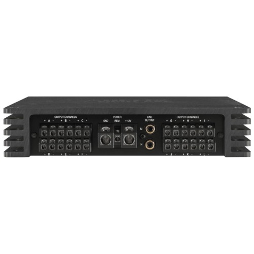 HELIX V TWELVE DSP 12-KOS KANALŲ AUTOMOBILINIS GARSO STIPRINTUVAS SU INTEGRUOTU 14-KOS KANALŲ DSP GALIA 12 X 75 W@ 4 OMAI 