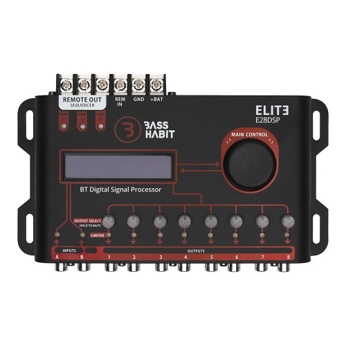 BASS HABIT ELITE E28DSP PROCESORIUS, DAŽNIŲ JUOSTA 10HZ-23KHZ @ -1DB  