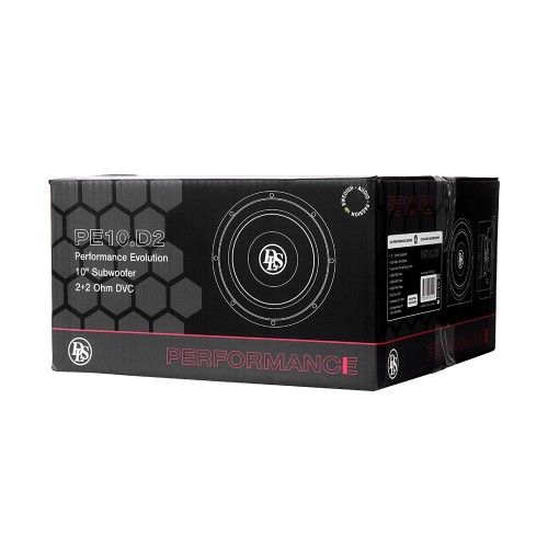 DLS PE10.D2 AUTOMOBILINIS ŽEMŲ DAŽNIŲ GARSIAKALBIS GALIA: 300 W/RMS, VARŽA: 2+2 OHM, DAŽNIŲ JUOSTA: 20 – 300 HZ, JAUTRUMAS: 86 DB 