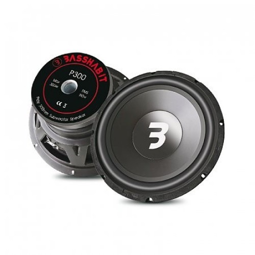 BASS HABIT P300 ŽEMŲ DAŽNIŲ GARSIAKALBIS AUTOMOBILIUI GALIA: 300 W, JAUTRUMAS: 87 DB, VARŽA: 4 OMAI 