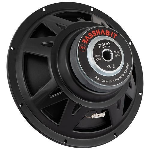 BASS HABIT P300 ŽEMŲ DAŽNIŲ GARSIAKALBIS AUTOMOBILIUI GALIA: 300 W, JAUTRUMAS: 87 DB, VARŽA: 4 OMAI 