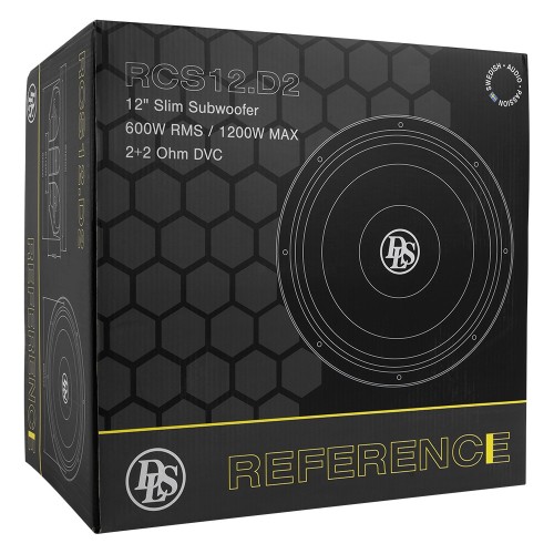 DLS RCS 12.D2 AUTOMOBILINIS ŽEMŲ DAŽNIŲ GARSIAKALBIS GALIA: 600 W/RMS, VARŽA: 2+2 OHM, DAŽNIŲ JUOSTA: 25 – 500 HZ, JAUTRUMAS: 87.5 DB 