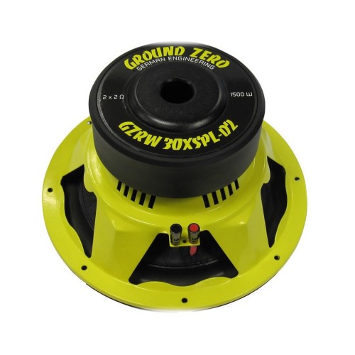 GROUND ZERO GZPW 15NEO-SPL PURE COMPETITION ŽEMŲ DAŽNIŲ GARSIAKALBIS 38CM 20.000W 2X1 OHM AUTOMOBILIUI YPAČ AUKŠTAS GARSO SPAUDIMAS 91.42 SPL