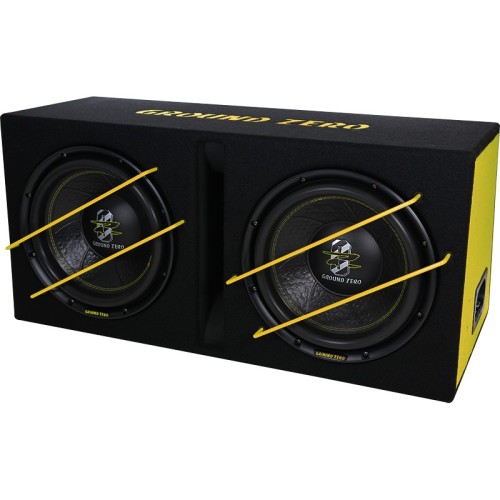 GROUND ZERO GZIB 2.12SPL, AUTOMOBILINĖ ŽEMŲ DAŽNIŲ GARSO KOLONĖLĖ GALIA: 1000W, SUBVUFERIAI: 2X GZIW 12XSPL-D2 