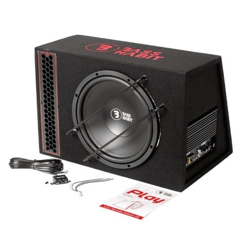 BASS HABIT PLAY 112A ŽEMŲ DAŽNIŲ GARSO KOLONĖLĖ AUTOMOBILIUI GALIA: 300 W, DAŽNIŲ JUOSTA: 20-200 HZ 