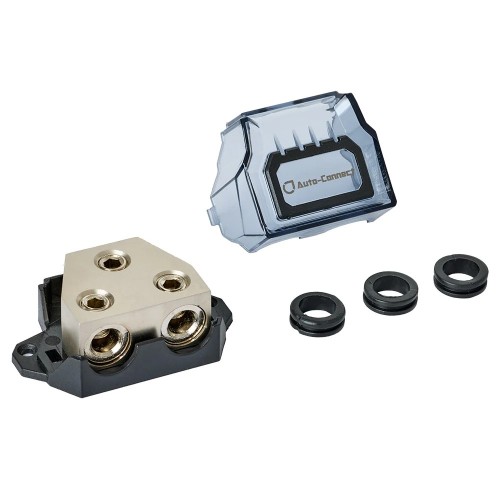 AUTO-CONNECT POWER DISTRIBUTION BLOCK 53 MM², 1 TO 2 – GALIOS PASKIRSTYMO BLOKAS, SKIRTAS PASKIRSTYTI DIDELĖS SROVĖS MAITINIMĄ IŠ VIENO ĮĖJIMO Į DU IŠĖJIMUS