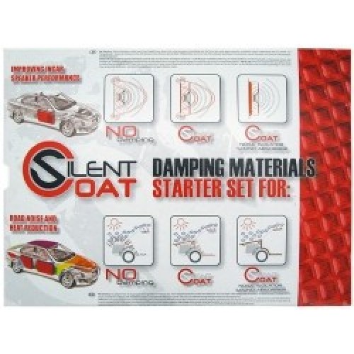SILENT COAT DAMPING STARTER SET, KOMPLEKTE 4 LAPAI SILENT COAT, 1 LAPAS NOISE ISOLATOR 4, 1 LAPAS SOUND ABSORBER 15 