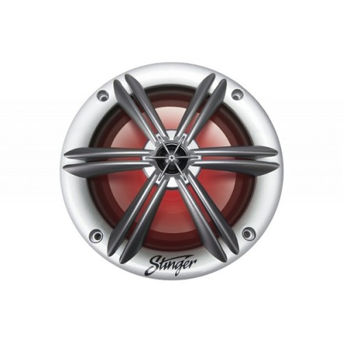 STINGER SEA65RGB-S, MARINE KLASĖS GARSIAKALBIAI ATSPARŪS VANDENIUI IR DRUSKOMS GALIA: 75W RMS, INTEGRUOTAS ĮVAIRIŲ SPALVŲ RGB APŠVIETIMAS SU NUOTOLINIU VALDYMU 