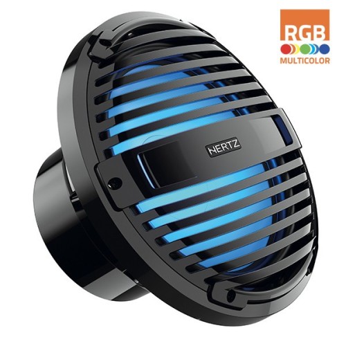 HERTZ  HMS 10 B2-LD-C ŽEMŲ DAŽNIŲ KOLONĖLĖ SKIRTA VANDENS TRANSPORTUI GALIA: 1000W, 2Ω SPORT LED SUBWOOFER'IS, MAGNETAS: HIGH DENSITY FLUX FERRITE 