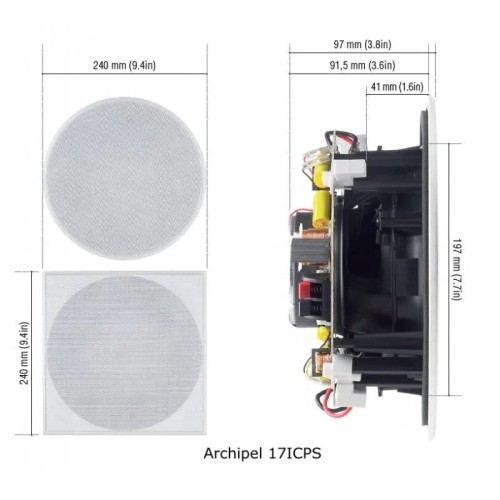 ĮMONTUOJAMA STEREO GARSO KOLONĖLĖ CABASSE ARCHIPEL 17ICPS, 2-JŲ JUOSTŲ
