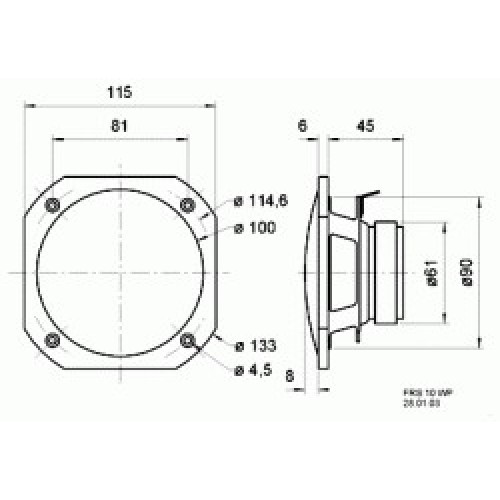 VISATON FRS 10 WP, GARSIAKALBIS PIRČIAI IKI 120ºC