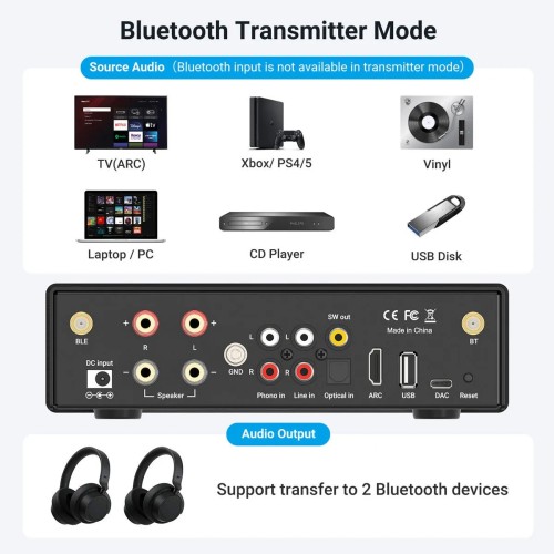 ARYLIC B50, BLUETOOTH STEREO STIPRINTUVAS SU AUDIO SIŲSTUVU, HDMI ARC ARYLIC B50, BLUETOOTH STEREO STIPRINTUVAS SU AUDIO SIŲSTUVU, HDMI ARC