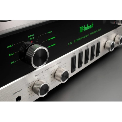 MCINTOSH C22 MK V, 2-JŲ KANALŲ LEMPINIS PRADINIS STIPRINTUVAS