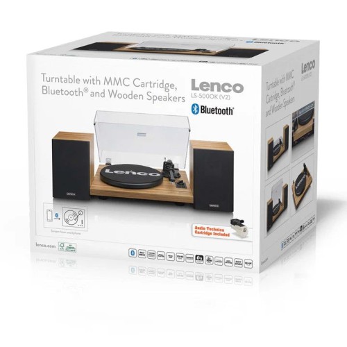 LENCO LS-500OK, PATEFONAS SU ĮMONTUOTU GARSO STIPRINTUVU IR DVIEM GARSO KOLONĖLĖMIS