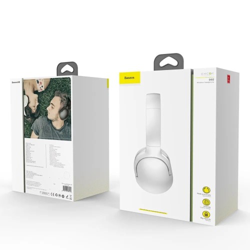 BASEUS WIRELESS ENCOK D02 WHITE, OVER-EAR BELAIDĖS AUSINĖS BASEUS WIRELESS ENCOK D02 WHITE, OVER-EAR BELAIDĖS AUSINĖS